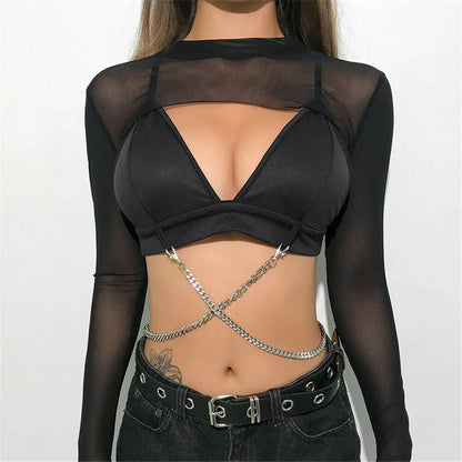 Logan's Sheer Mesh Crop Top