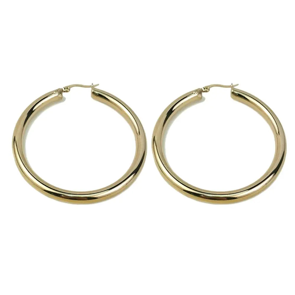 Thick 2 Inch Hoop Earrings