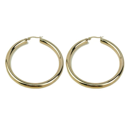 Thick 2 Inch Hoop Earrings