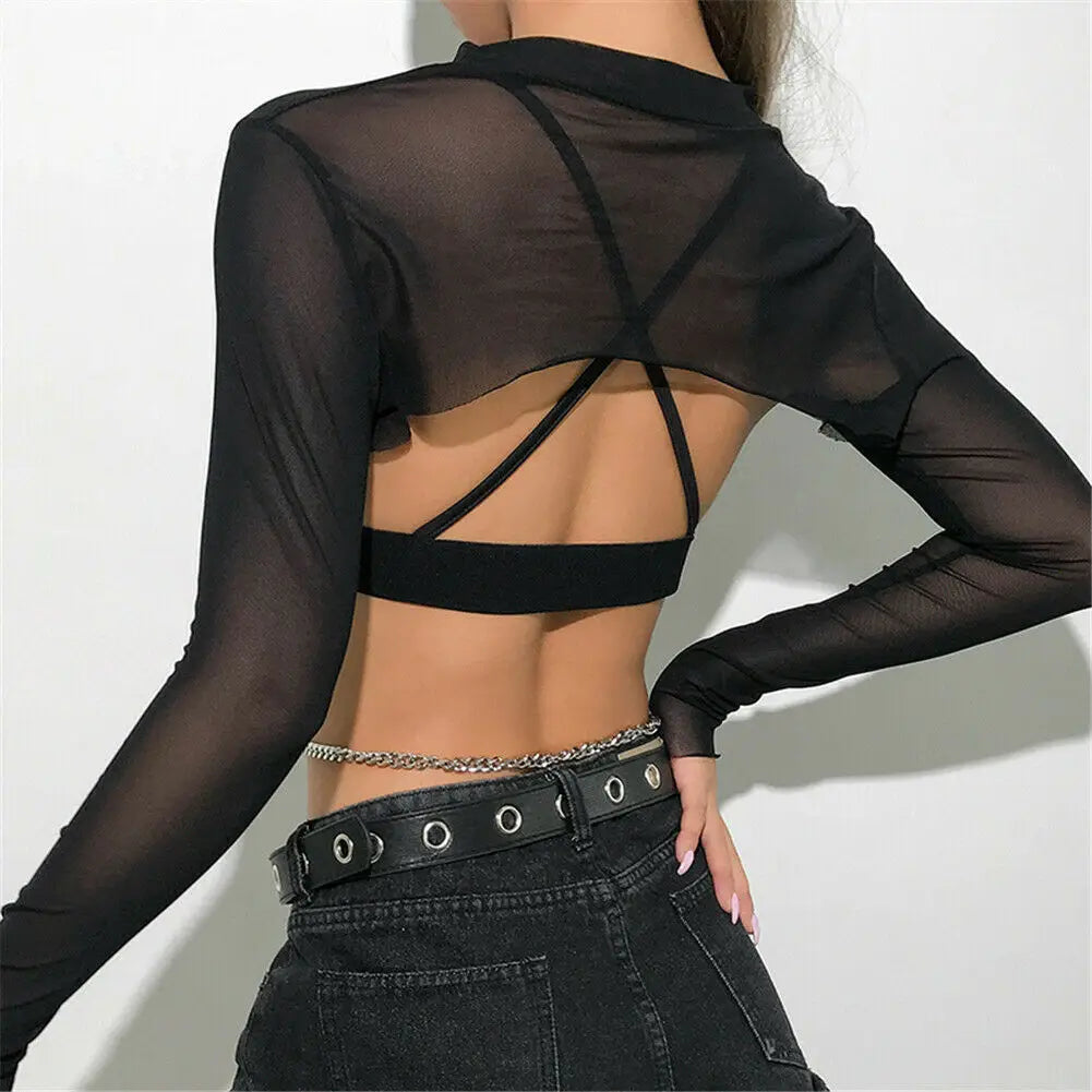 Logan's Sheer Mesh Crop Top