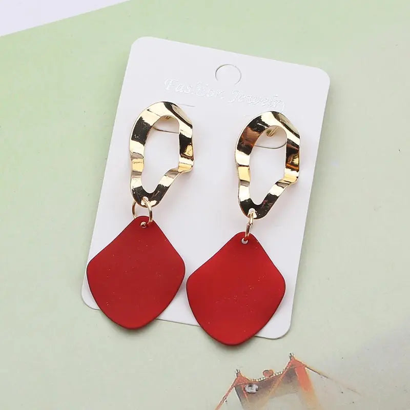 Retro Geometric Dangle Earrings