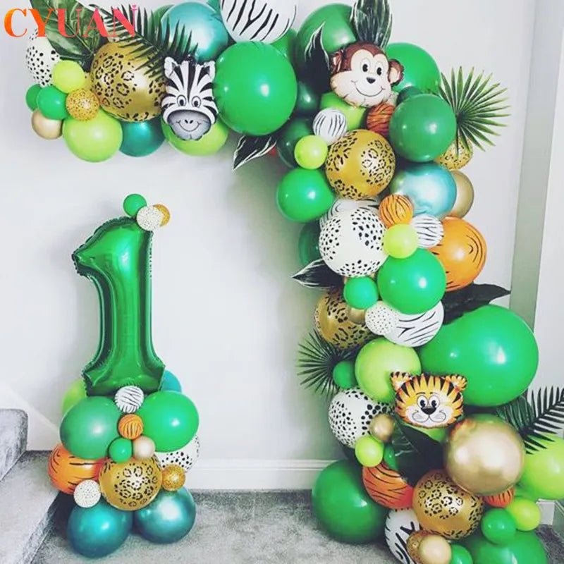 109-Piece Jungle Safari Balloon Garland Arch Kit