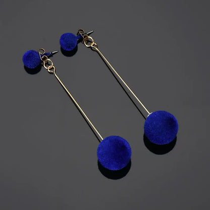 Plush Ball Hanging Earrings