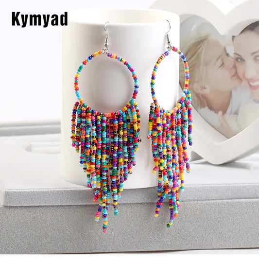 Beaded Dream Catcher Earrings