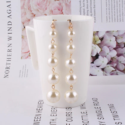 Pearl String Clip on Earrings