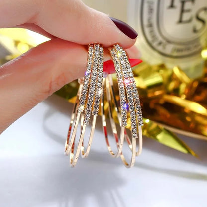 Statement Rhinestone Hoop Earrings