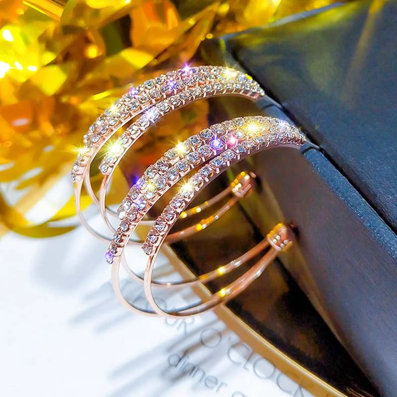 Statement Rhinestone Hoop Earrings