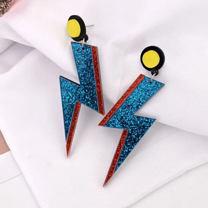 Glitter Lightning Punk Drop Earrings