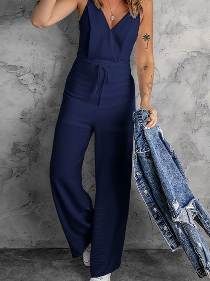 Sleeveless Fashion Style Solid Color Funny Casual Jumpsuit