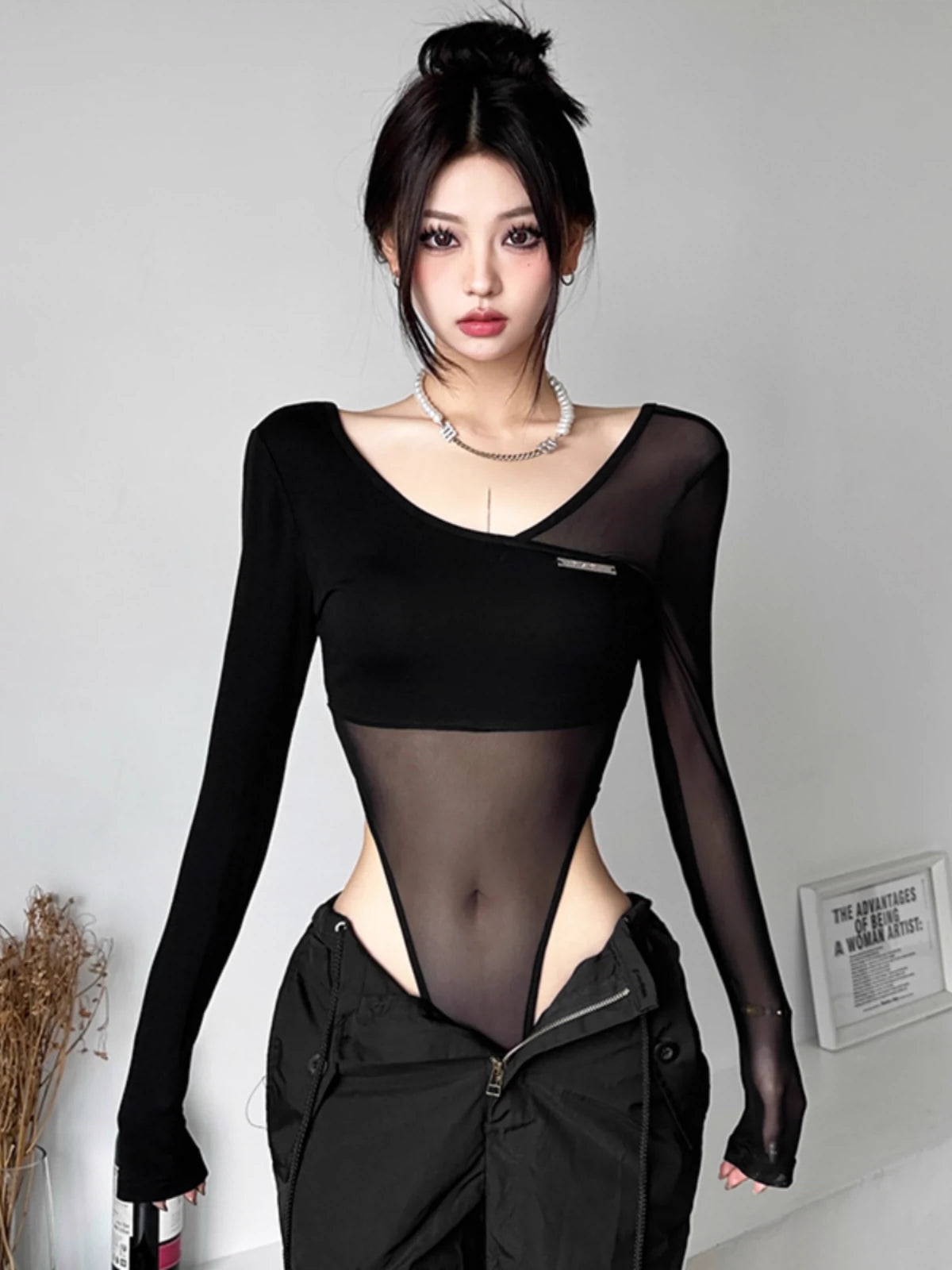 Transparent Mesh Split Top