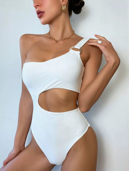 One-Shoulder Cutout Swimsuit