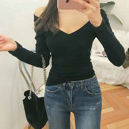 Women's Long-Sleeved V-neck Top