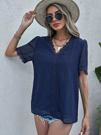 Short-Sleeved Chiffon Shirt