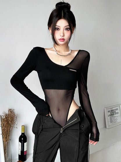 Transparent Mesh Split Top