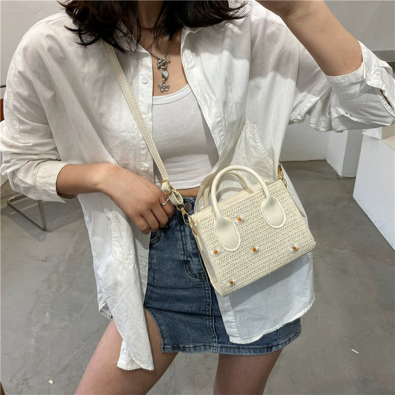 Straw-Weaved Shoulder Bag