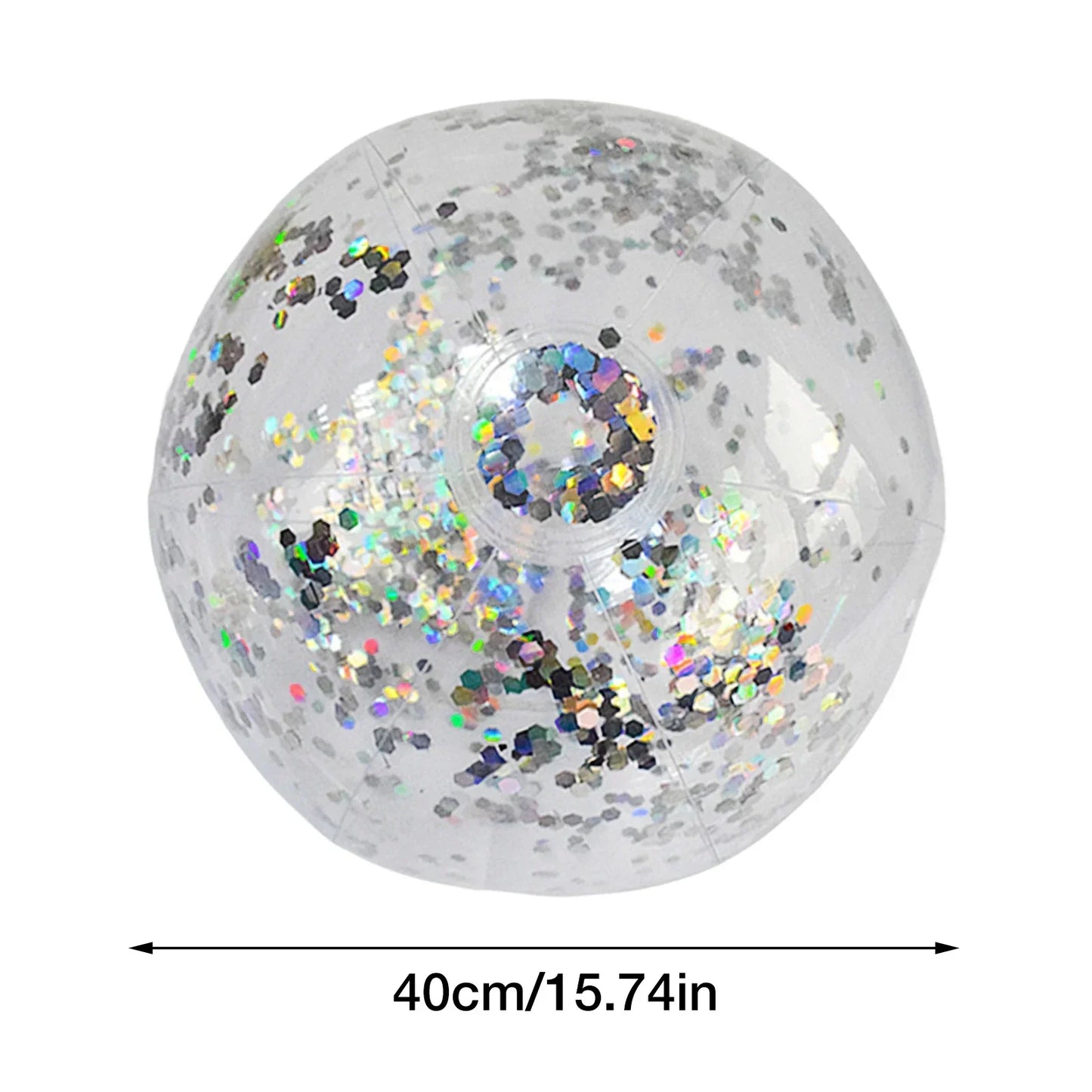 40cm Inflatable Glitter Beach Ball Summer Water Play Sequin Balls Outdoor Swimming Pools Party Toys for Kids Adults Water Sports