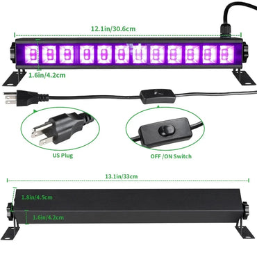 40 LED Fluorescent Black UV Light Party 30W 38W Bar Glow in Dark Party Supplies for Christmas Blackligh Party Stage Lights