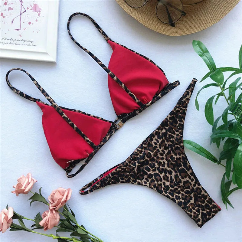 Leopard Print Bikini Set