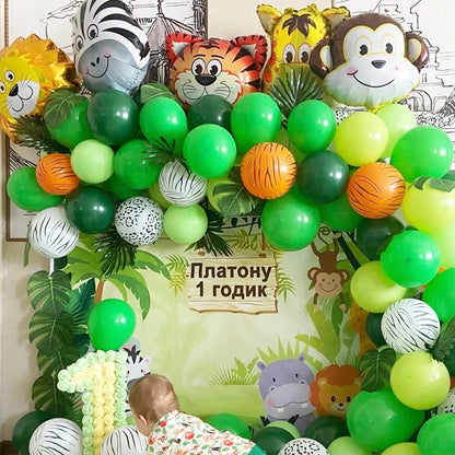 109-Piece Jungle Safari Balloon Garland Arch Kit