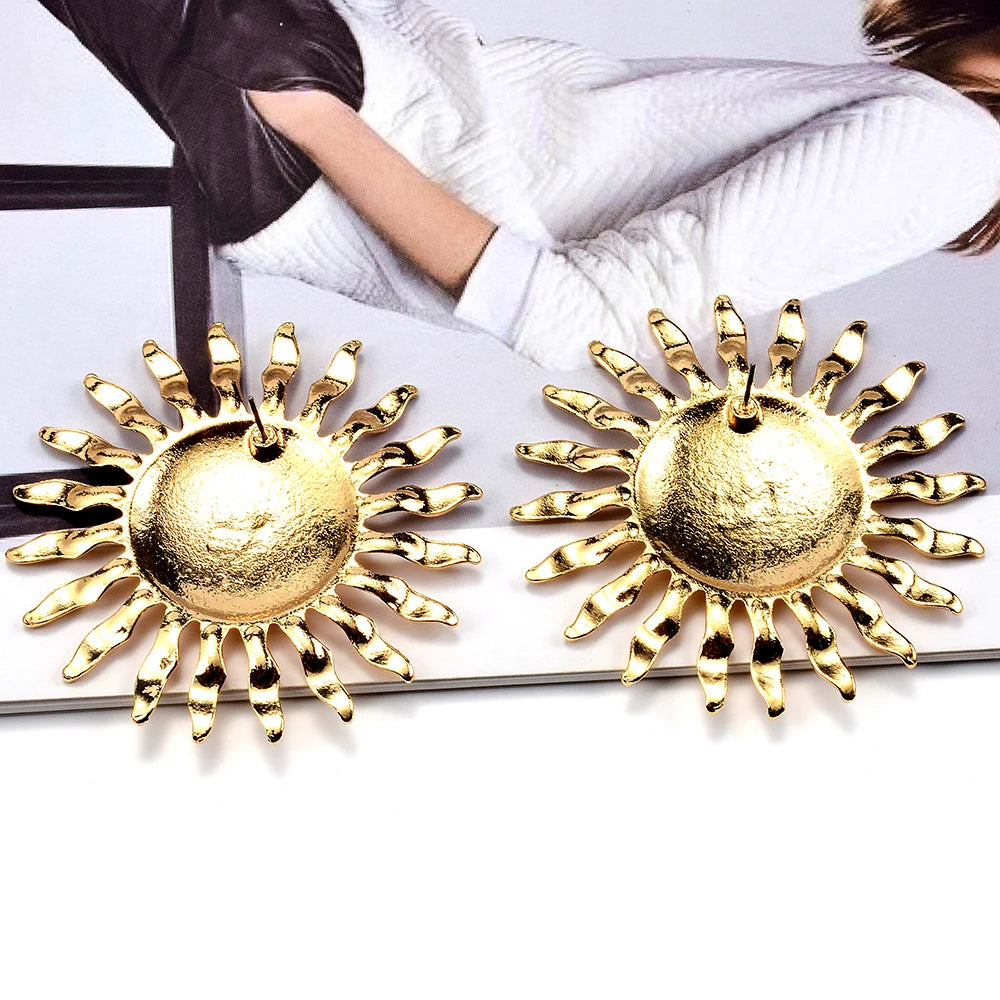 Sun Shaped Statement Earrings