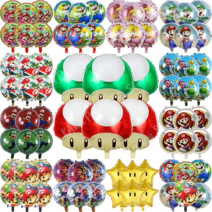 Game Super Mario Bros Foil Balloon Children's Birthday Party Supplies Decoration Baby Shower Inflatable Boys Toys Surprise Gifts