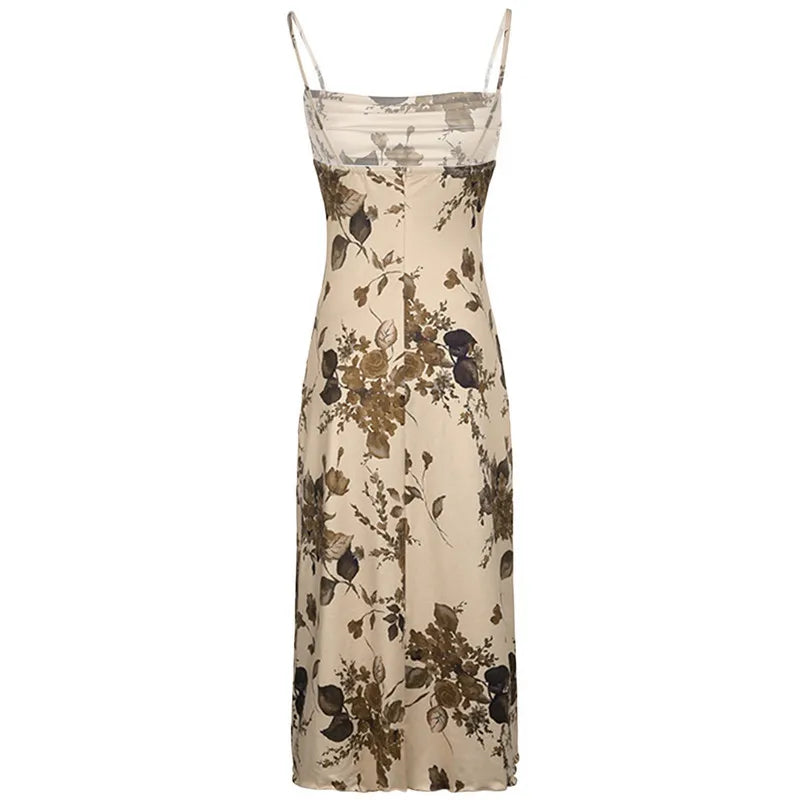 Natural Beauty - Long Floral Bodycon Dress