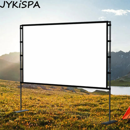 Home Theater Projector Screen with Stand 60 72 84 100 120 Inch HD Outdoor Projection Screen with Carry Bag for Backyard Movies