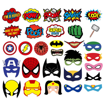 Hot 30pcs New superhero theme birthday party weird photo props Spider-Man hat Marvel party decoration photo role-playing props