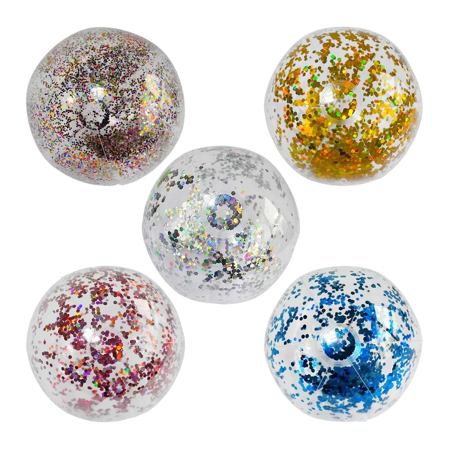 40cm Inflatable Glitter Beach Ball Summer Water Play Sequin Balls Outdoor Swimming Pools Party Toys for Kids Adults Water Sports