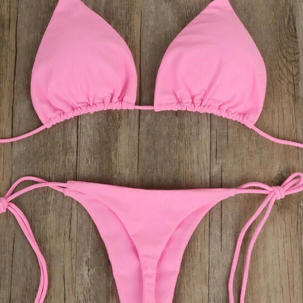 Halter Thong Bikini Set