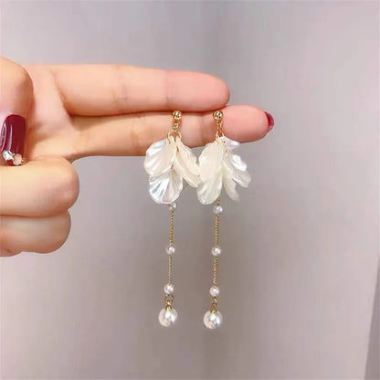 Petals & Pearl Dangle Earrings