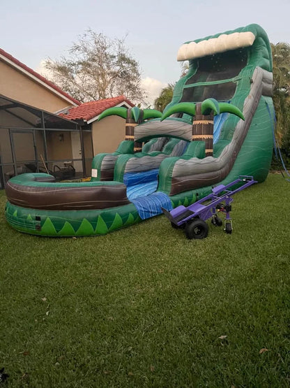 Commercial 15ft Dual Lane Waterslide With Large Pool Inflatable Water Slide For Kids Summer Fun