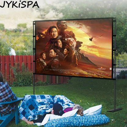 Home Theater Projector Screen with Stand 60 72 84 100 120 Inch HD Outdoor Projection Screen with Carry Bag for Backyard Movies