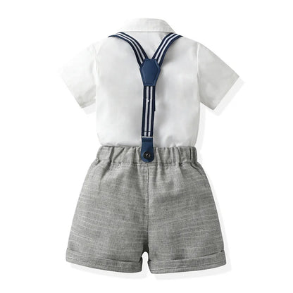 Boys Suspenders & Shorts Set