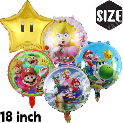 Game Super Mario Bros Foil Balloon Children's Birthday Party Supplies Decoration Baby Shower Inflatable Boys Toys Surprise Gifts