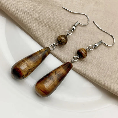 Natural Stone Drop Earrings