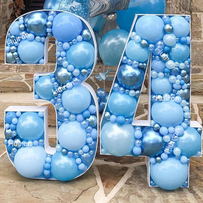 73/93cm Giant Birthday Figure Balloon Filling Box One 1st Birthday Number 30 40 50 Balloon Frame Anniversary Baby Shower Decor