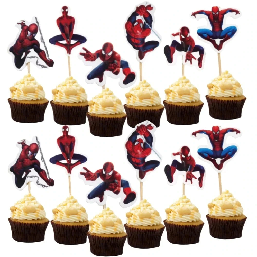 24 Piece Spiderman Cupcake Topper