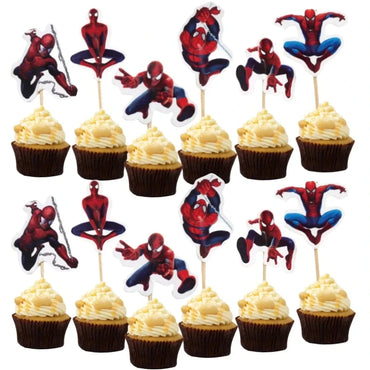 24 Piece Spiderman Cupcake Topper