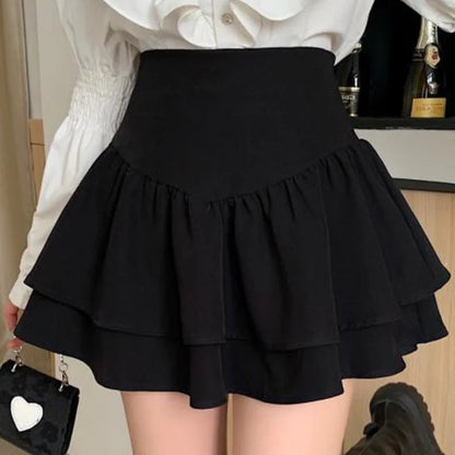 Woman Mini Skirts Cute Kawaii Tight Women's High Waist A Line Skirt Black Summer 2023 Chic Korean Elegant Quality Clothes