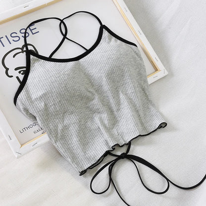 Ribbed Lace Up Camisole