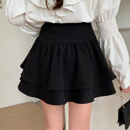 Woman Mini Skirts Cute Kawaii Tight Women's High Waist A Line Skirt Black Summer 2023 Chic Korean Elegant Quality Clothes