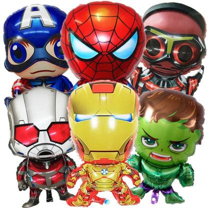 6Pcs Avengers Balloon Spiderman Ironman Hulk Aluminum Foil Balloons Kids Superhero Birthday Party Decorations Baby Shower Globos