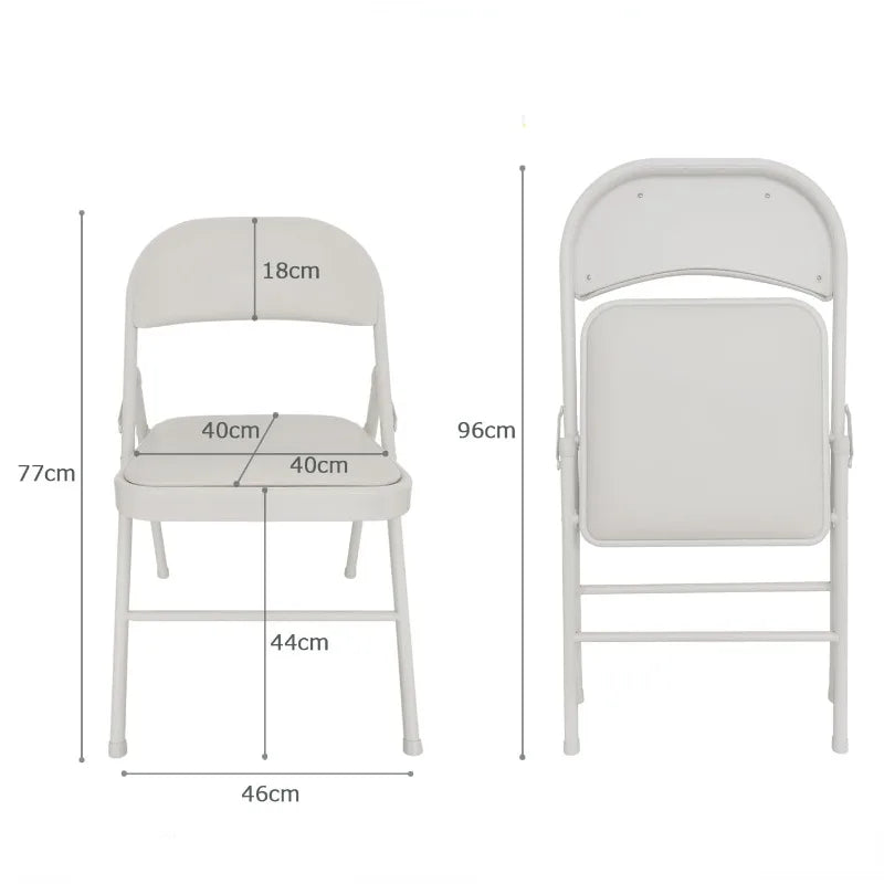 4-Pack Vinyl-Padded Folding Chair Metal Frame Heavy Duty Foldable Chair with Backrest&Padded Seats for Dining Meetings