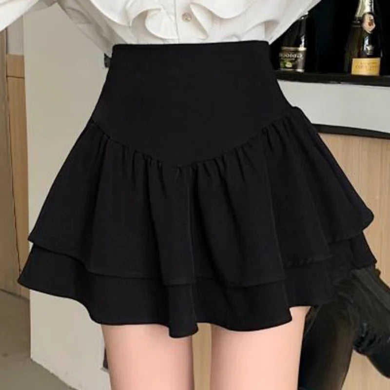 Woman Mini Skirts Cute Kawaii Tight Women's High Waist A Line Skirt Black Summer 2023 Chic Korean Elegant Quality Clothes