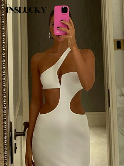 Asymmetrical Cut-Out Bodycon Dress