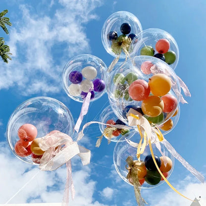 3/5Pcs 22-30inch Big Transparent Bobo Balloons DIY Gift Wrapping Birthday Party Wedding Bubble Helium Balloon Decoration