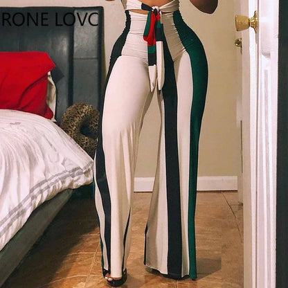 Women's Striped Color Block Jumpsuit