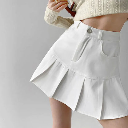 High Waist Pleated Skirt