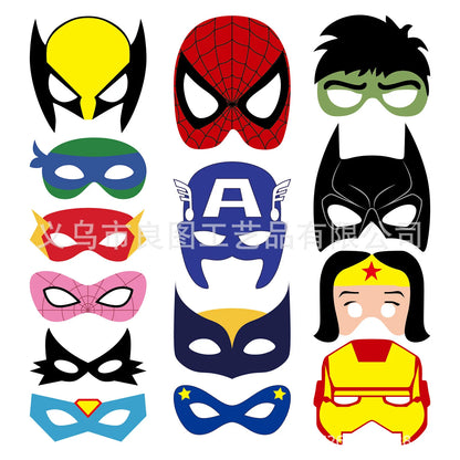 Hot 30pcs New superhero theme birthday party weird photo props Spider-Man hat Marvel party decoration photo role-playing props